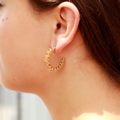 18 Karat Gold PVD Wired Statement Hoop Earrings