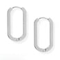 Stainless Steel Oval Square Tube Hoop Earrings