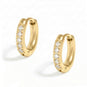 18 Karat Gold PVD CZ Huggie Hoop Earrings