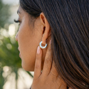 Stainless Steel Chunky Huggie Hoop Earrings