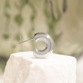 Stainless Steel Chunky Huggie Hoop Earrings