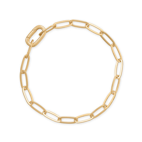 7" 18 Karat Gold Plated Inverted Hinge Fashion Bracelet