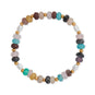 7" Multicolor Bead and Imitation Pearl Fashion Stretch Bracelet