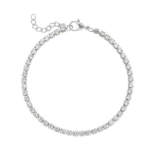 6.5" + 1" Stainless Steel CZ Tennis Bracelet