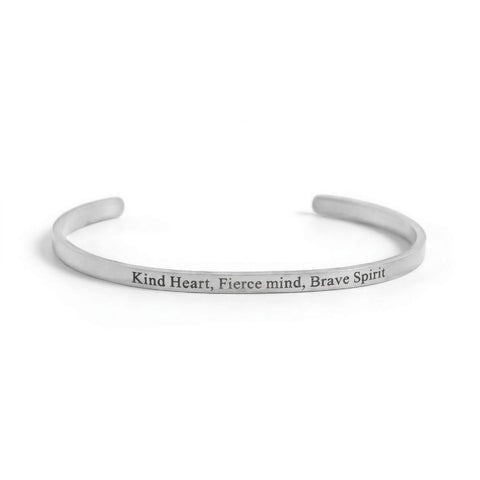 Stainless Steel "Kind Heart Fierce Mind" Cuff Bracelet