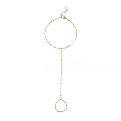 7.5" + 1" 18 Karat Gold PVD Stainless Steel Satellite Hand Chain