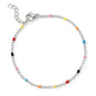 6.5" + 1" Stainless Steel Multicolor Confetti Satellite Bracelet