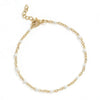 6.5" + 1" 18 Karat Gold PVD Stainless Steel White Confetti Satellite Bracelet
