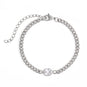 6.5" + 2" Stainless Steel CZ Curb Chain Bracelet
