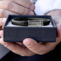 Stainless Steel and Braided Leather Magnetic Clasp Men's Bracelet