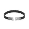 Stainless Steel and Braided Leather Magnetic Clasp Men's Bracelet