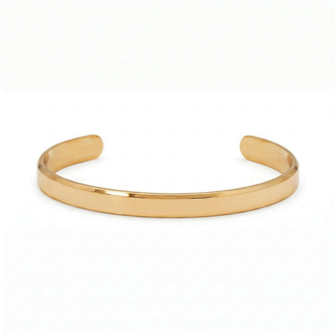 18 Karat Gold PVD Stainless Steel Polished Cuff Bracelet