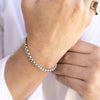 8.5" 4mm Stainless Steel Rounded Box Chain Mens' Bracelet