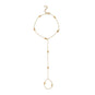 7.5" + 1" 18 Karat Gold PVD Stainless Steel Oval Orbit Hand Chain