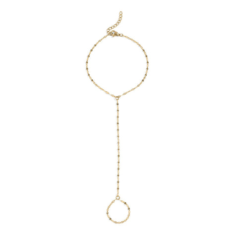 7.5" + 1" 18 Karat Gold PVD Stainless Steel Coffee Hand Chain