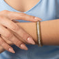 6" + 2" 18 Karat Gold PVD Stainless Steel Baguette CZ Wheat Chain Bracelet