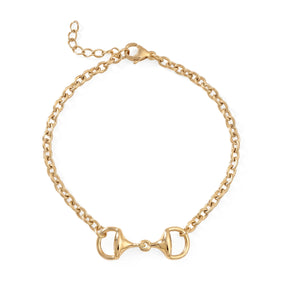 7" + 1" 18 Karat Gold PVD Stainless Steel Horse Bit Bracelet