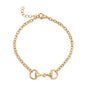 7" + 1" 18 Karat Gold PVD Stainless Steel Horse Bit Bracelet