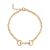 7" + 1" 18 Karat Gold PVD Stainless Steel Horse Bit Bracelet