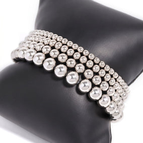8" 8mm Stainless Steel Bead Stretch Bracelet