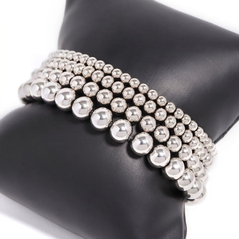 7.5" 5mm Stainless Steel Bead Stretch Bracelet