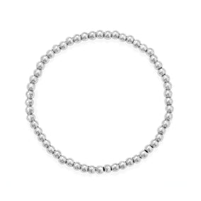 7.5" 4mm Stainless Steel Bead Stretch Bracelet