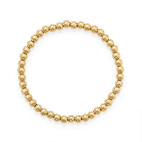 7.5" 5mm 18 Karat Gold PVD Stainless Steel Bead Stretch Bracelet
