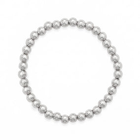 7.5" 6mm Stainless Steel Bead Stretch Bracelet