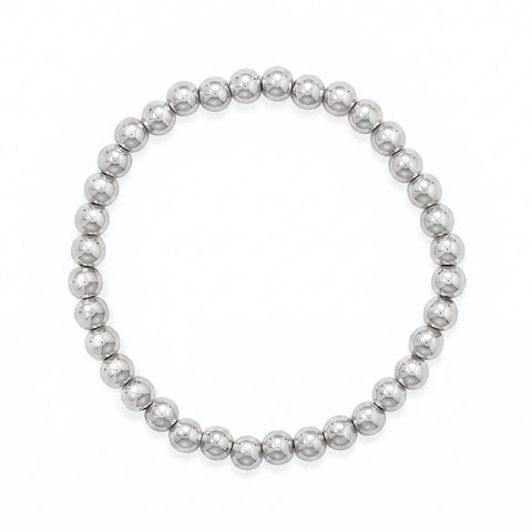 7.5" 6mm Stainless Steel Bead Stretch Bracelet