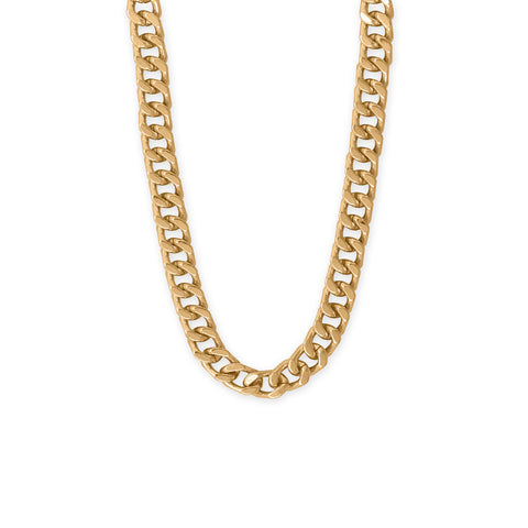 17" Gold Tone Curb Chain Toggle Necklace