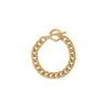 8" Gold Tone Curb Chain Toggle Bracelet