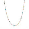 16" + 2" Stainless Steel Multicolor Confetti Satellite Necklace