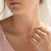 16" + 2" 18 Karat Gold PVD Stainless Steel White Confetti Satellite Necklace
