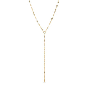 15" 18 Karat Gold PVD Stainless Steel Coffee Chain Y-Drop Necklace