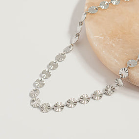 16" + 2" Stainless Steel Sunburst Necklace