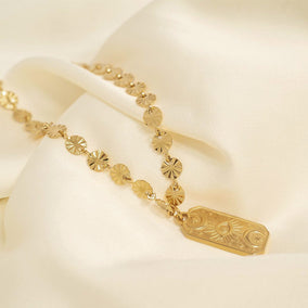 16" + 2" 18 Karat Gold PVD Sunburst Necklace