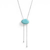 20" + 2" Stainless Steel Imitation Turquoise Bolo Necklace