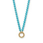 18" 18 Karat Gold PVD Stainless Steel Turquoise Inverted Hinge Necklace
