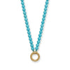 18" 18 Karat Gold PVD Stainless Steel Turquoise Inverted Hinge Necklace