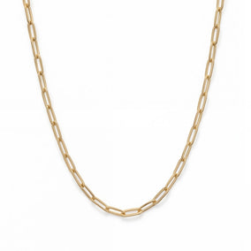 18 Karat Gold PVD Stainless Steel 2.5mm Paperclip Chain