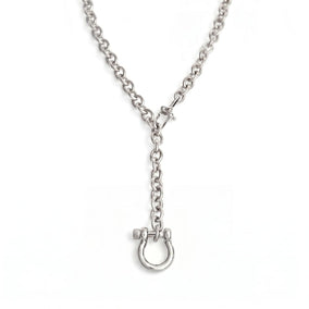 Adjustable 22" Stainless Steel Horse Bit Necklace