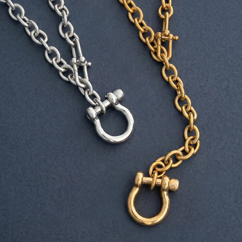 Adjustable 22" Stainless Steel Horse Bit Necklace