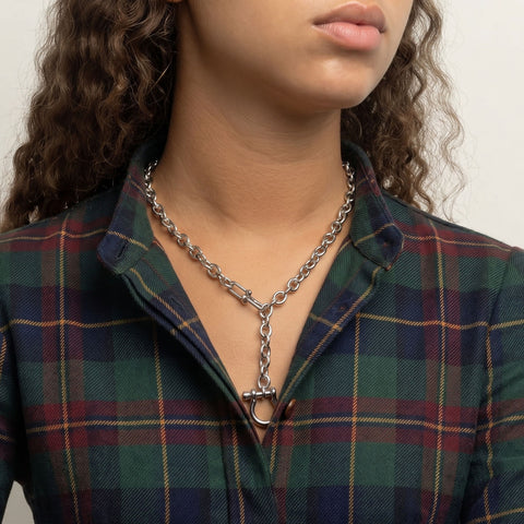 Adjustable 22" Stainless Steel Horse Bit Necklace