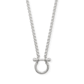 18" + 2" Stainless Steel Horseshoe Carabiner Necklace