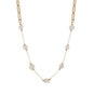 16" + 2" 18 Karat Gold PVD Stainless Steel Quartz Crystal Station Necklace