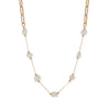 16" + 2" 18 Karat Gold PVD Stainless Steel Quartz Crystal Station Necklace
