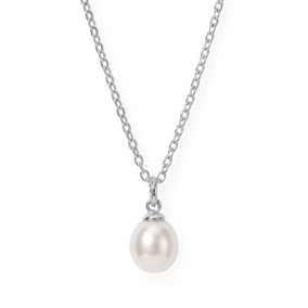 16" Stainless Steel Cultured Freshwater Pearl Drop Necklace
