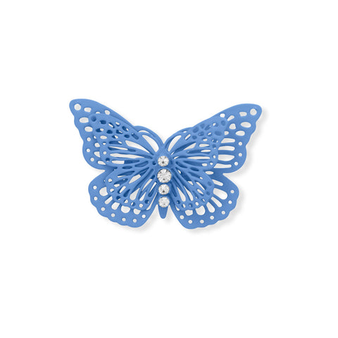 Crystal Accent Blue Butterfly Fashion Pin