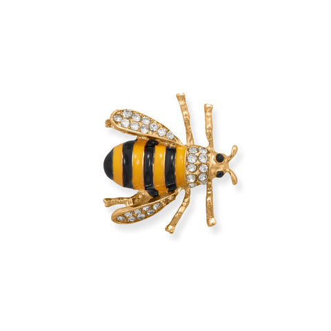 Gold Tone Epoxy Bee Fashion Pin