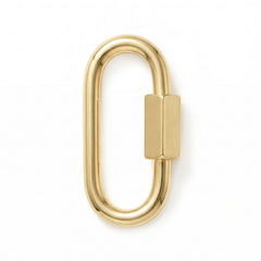 18 Karat Gold PVD Stainless Steel Twisting Lock Carabiner Pendant